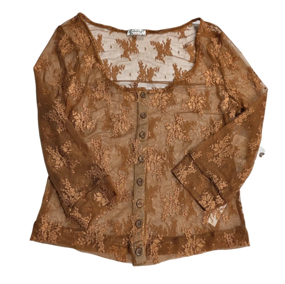 FREE PEOPLE Lost in Lace Cardigan - Bright Cider Size S